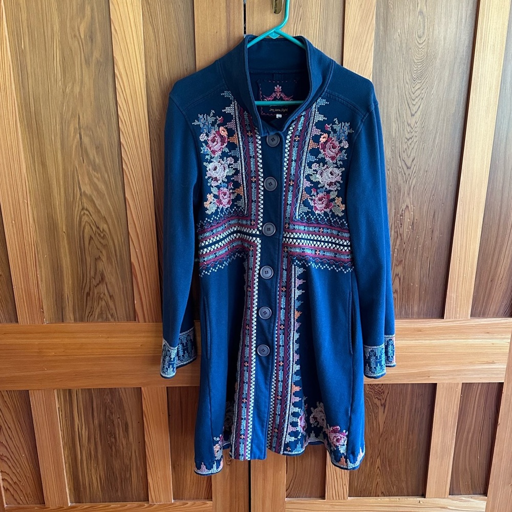 Johnny Was Embroidered 100% Cotton Coat